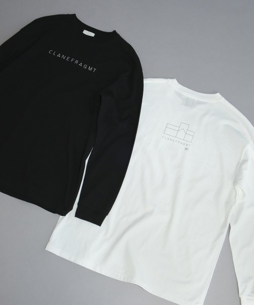 CLANE（クラネ）の「CLANE x FRGMT LONG TEE（Tシャツ/カットソー・レディース・ホワイト/ブラック・M/L）」の2枚目の写真