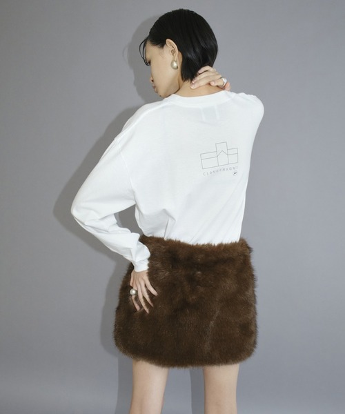 CLANE（クラネ）の「CLANE x FRGMT LONG TEE（Tシャツ/カットソー・レディース・ホワイト/ブラック・M/L）」の3枚目の写真