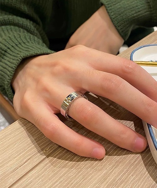 セール】《Bz》デザインシルバーリング/メンズ/指輪(T3)（リング