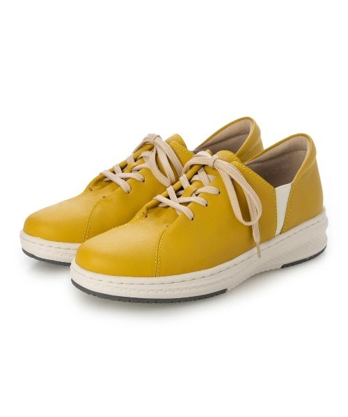 Atelier（アトリエ）の「【3E】【レイン対応】レザースニーカー（スニーカー・レディース・ブラック/シルバー/イエロー・23cm/22.5cm/23.5cm）」の2枚目の写真