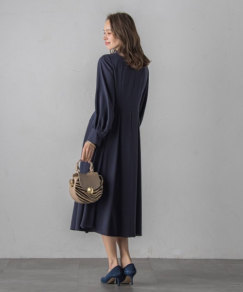 Viaggio Blu（ビアッジョブルー）の「ボウタイワンピース≪手洗い可能≫（ワンピース・レディース・ネイビー/ブルー系その他・S/M/L）」の11枚目の写真