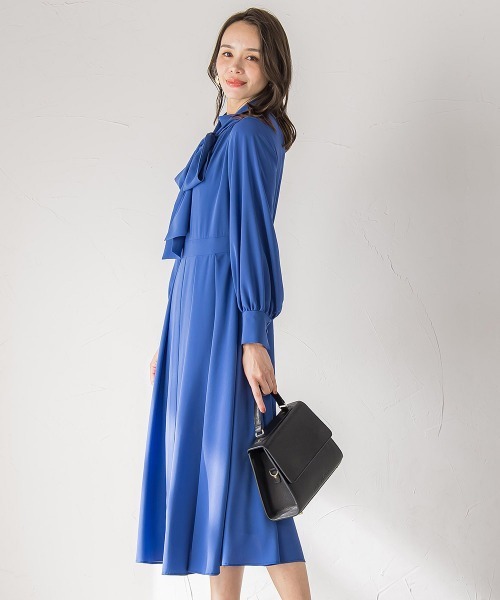 Viaggio Blu（ビアッジョブルー）の「ボウタイワンピース≪手洗い可能≫（ワンピース・レディース・ネイビー/ブルー系その他・S/M/L）」の13枚目の写真