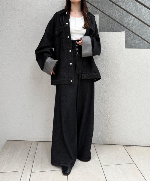 INGNI SOELA（イングソエラ）の「【INGNI　SOELA】2Wayハイウエストデニムパンツ(セットアップ対応)／WEB限定（デニムパンツ・レディース・ブラック/インディゴブルー・S/M）」の7枚目の写真
