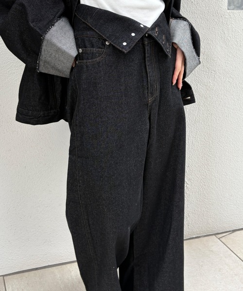 INGNI SOELA（イングソエラ）の「【INGNI　SOELA】2Wayハイウエストデニムパンツ(セットアップ対応)／WEB限定（デニムパンツ・レディース・ブラック/インディゴブルー・S/M）」の9枚目の写真