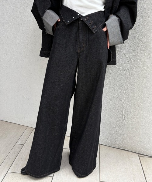 INGNI SOELA（イングソエラ）の「【INGNI　SOELA】2Wayハイウエストデニムパンツ(セットアップ対応)／WEB限定（デニムパンツ・レディース・ブラック/インディゴブルー・S/M）」の10枚目の写真