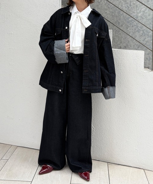 INGNI SOELA（イングソエラ）の「【INGNI　SOELA】2Wayハイウエストデニムパンツ(セットアップ対応)／WEB限定（デニムパンツ・レディース・ブラック/インディゴブルー・S/M）」の12枚目の写真
