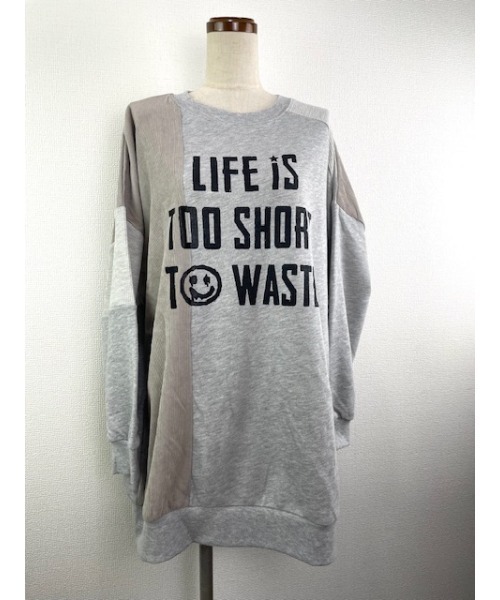 WORLD WIDE LOVE!（ワールドワイドラブ）の「異素材切り替えトップス（Tシャツ/カットソー・レディース・ブラック/トップグレー/オレンジ・1）」の11枚目の写真