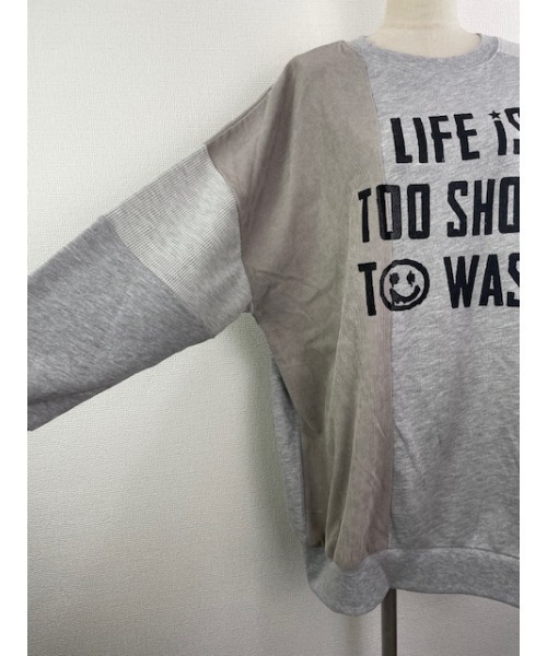 WORLD WIDE LOVE!（ワールドワイドラブ）の「異素材切り替えトップス（Tシャツ/カットソー・レディース・ブラック/トップグレー/オレンジ・1）」の15枚目の写真