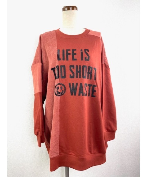 WORLD WIDE LOVE!（ワールドワイドラブ）の「異素材切り替えトップス（Tシャツ/カットソー・レディース・ブラック/トップグレー/オレンジ・1）」の17枚目の写真