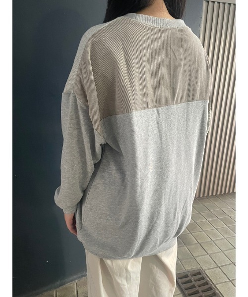 WORLD WIDE LOVE!（ワールドワイドラブ）の「異素材切り替えトップス（Tシャツ/カットソー・レディース・ブラック/トップグレー/オレンジ・1）」の16枚目の写真