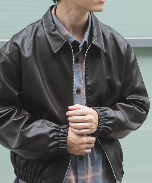 ITEMS URBANRESEARCH（アイテムズ アーバンリサーチ）の「F.L. ジップアップ ジャケット（ライダースジャケット・メンズ・ブラウン系その他/ブラック系その他/ブラック/ブラウン・MEDIUM/LARGE）」の5枚目の写真