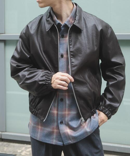 ITEMS URBANRESEARCH（アイテムズ アーバンリサーチ）の「F.L. ジップアップ ジャケット（ライダースジャケット・メンズ・ブラウン系その他/ブラック系その他/ブラック/ブラウン・MEDIUM/LARGE）」の6枚目の写真