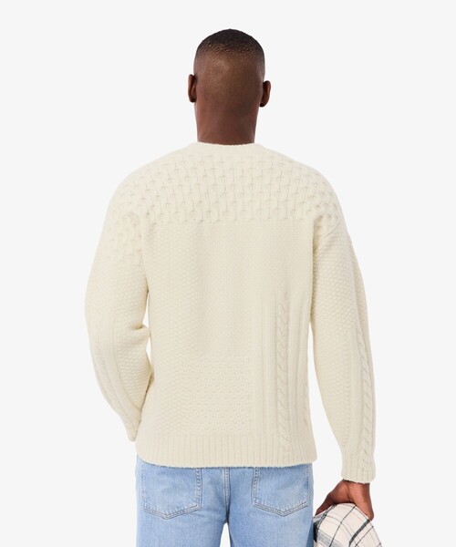 LACOSTE（ラコステ）の「ミックスニッティング ウールニットセーター（ニット/セーター・メンズ・オフホワイト・2/3/5/4）」の3枚目の写真