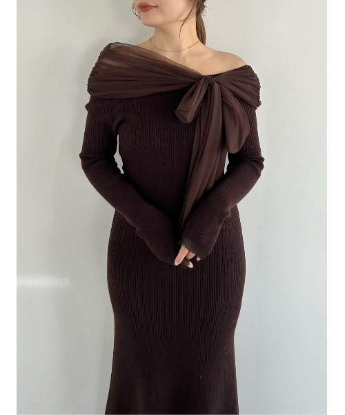 セール】3wayリボンオフショルニットワンピース（ワンピース）｜FRAY