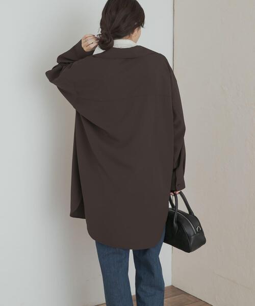 URBAN RESEARCH DOORS(アーバンリサーチドアーズ)の「スキッパーチュニックシャツ(シャツ/ブラウス・レディース・ブラック/ブラウン・MEDIUM)」の16枚目の写真