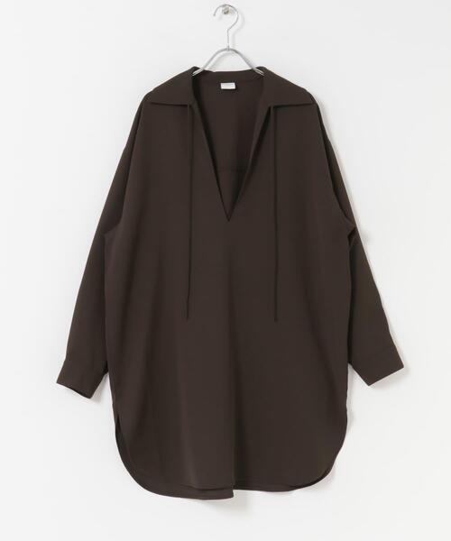 URBAN RESEARCH DOORS(アーバンリサーチドアーズ)の「スキッパーチュニックシャツ(シャツ/ブラウス・レディース・ブラック/ブラウン・MEDIUM)」の20枚目の写真