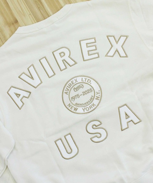 AVIREX（アヴィレックス）の「AVIREX 50th VARSITY CREWNECK SWEAT（スウェット・メンズ・エンジ/ホワイト/チャコールグレー・M/L/XL/XXL）」の7枚目の写真