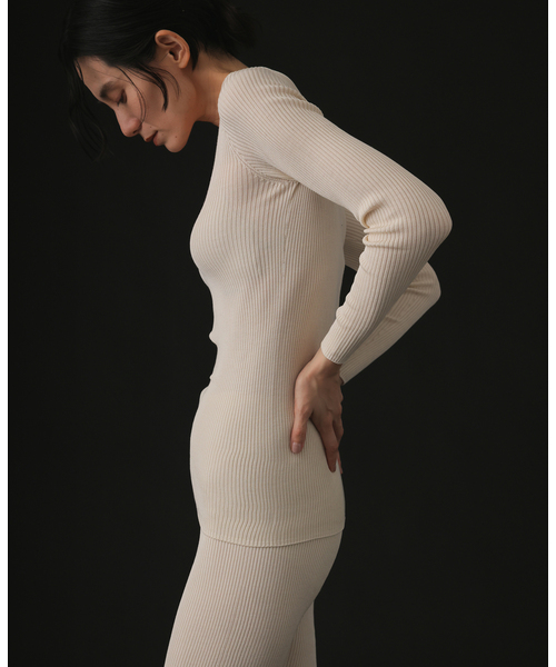 シルク混リブVネックプルオーバー（Tシャツ/カットソー）｜EMILY WEEK