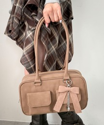 WEGO | WEGO/チャーム付きスクエアボストンバッグ(ショルダーバッグ)