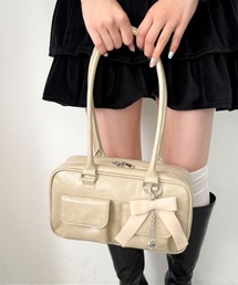 WEGO | WEGO/チャーム付きスクエアボストンバッグ(ショルダーバッグ)