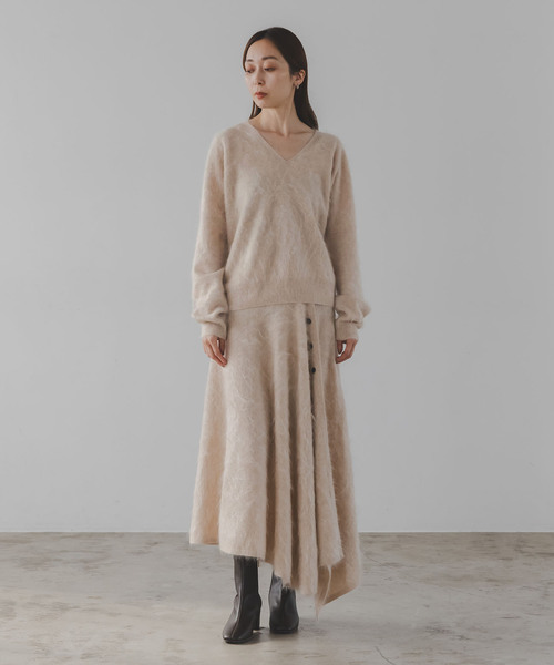 セール】ELENI/エルニ ファーカシミヤVネックニット（ニット/セーター