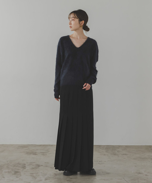 セール】ELENI/エルニ ファーカシミヤVネックニット（ニット/セーター