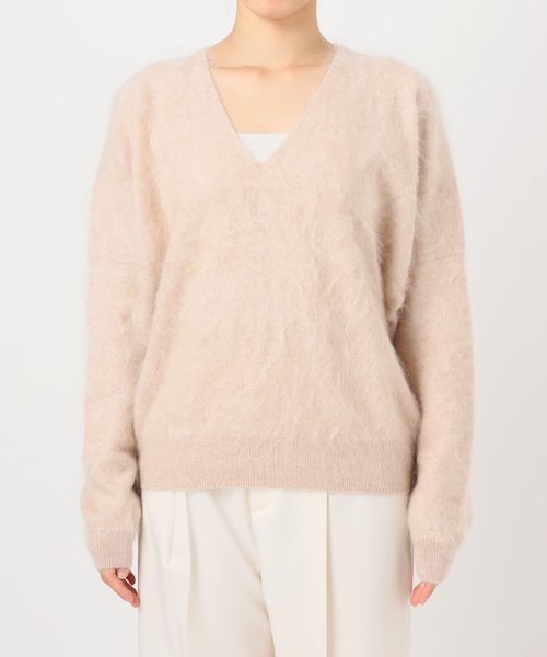 【新品未使用】ELENI NOBLE エルニ ファーカシミヤVネックニット セール】ELENI/エルニ ファーカシミヤVネックニット（ニット/セーター