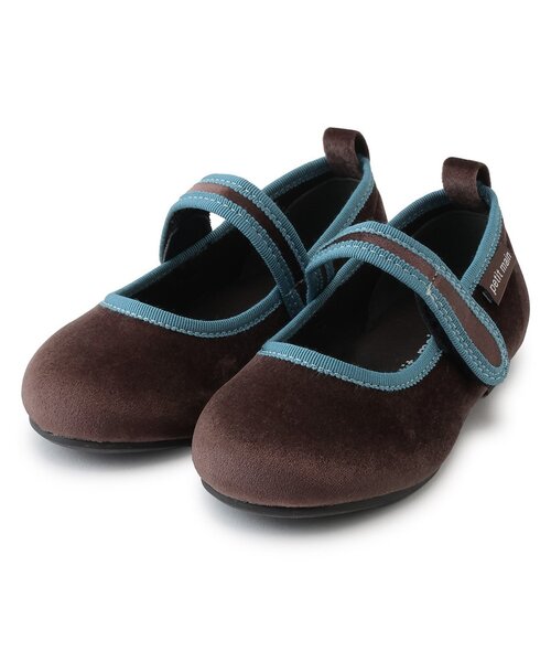 petit main(프티 마인)의 「원 스트랩 벨루어 슈즈(드레스 슈즈)」｜모카