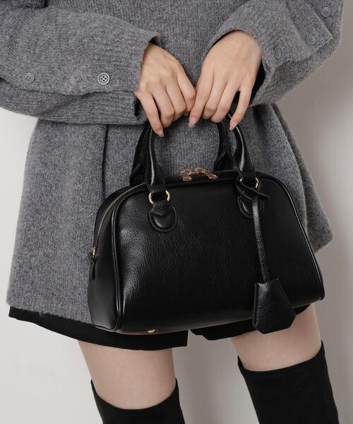 ESPERANZA(エスペランサ)の「シボフェイクレザー2WAYボストンバッグ(ボストンバッグ・レディース・ブラウン系/ブラック/こしょう色系・FREE)」の2枚目の写真