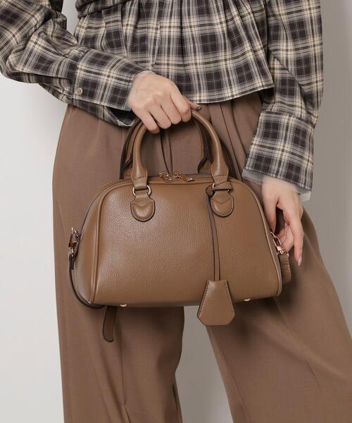 ESPERANZA(エスペランサ)の「シボフェイクレザー2WAYボストンバッグ(ボストンバッグ・レディース・ブラウン系/ブラック/こしょう色系・FREE)」の8枚目の写真