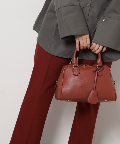 ESPERANZA(エスペランサ)の「シボフェイクレザー2WAYボストンバッグ(ボストンバッグ・レディース・ブラウン系/ブラック/こしょう色系・FREE)」の14枚目の写真
