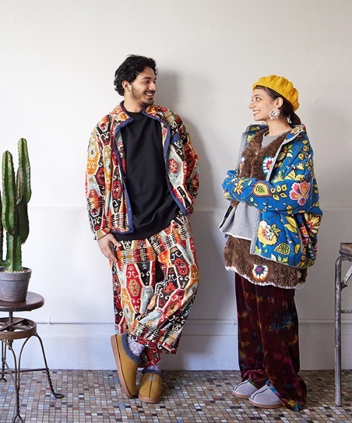 チャイハネ（チャイハネ）の「【チャイハネ】Amina×grn パタフリMEN'Sジャケット（その他アウター・メンズ・ブルー/ベージュ/ブラック・FREE）」の7枚目の写真