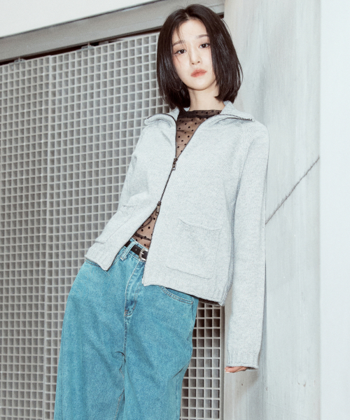 NICK&NICOLE(ニックアンドニコール)の「NICOLE JAQUARD KNIT CARDIGAN_2COLOR(カーディガン/ボレロ・レディース・その他・FREE/Grey/BLACK)」の2枚目の写真