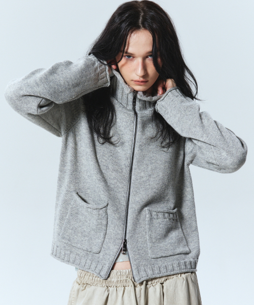 NICK&NICOLE(ニックアンドニコール)の「NICOLE JAQUARD KNIT CARDIGAN_2COLOR(カーディガン/ボレロ・レディース・その他・FREE/Grey/BLACK)」の4枚目の写真