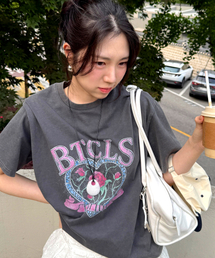 BITTER CELLS | グラシーローズピグメントT-チャコール(Tシャツ/カットソー)