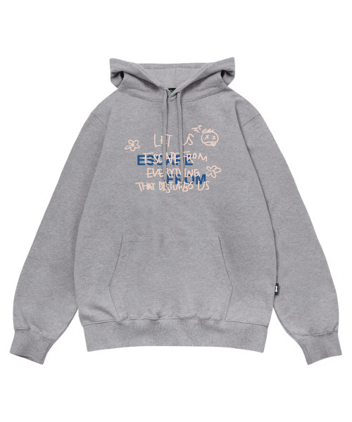 ESCAPEFROM(エスケープフロム)の「レットアスレタリングプリントフードパーカーグレー(パーカー・レディース・その他・MEDIUM/LARGE/X-LARGE)」の2枚目の写真