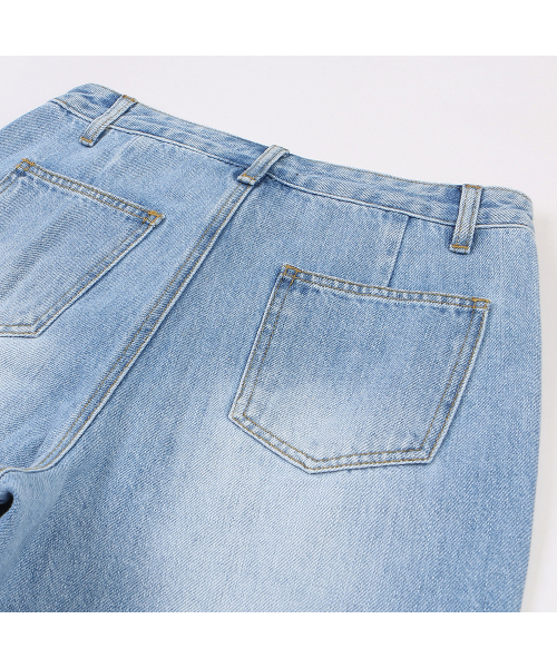 LAP(ラップ)の「フロントポケットウォッシングカットセミブーツカットパンツ AR2DP564(デニムパンツ・レディース・スカイブルー・SMALL/MEDIUM)」の4枚目の写真