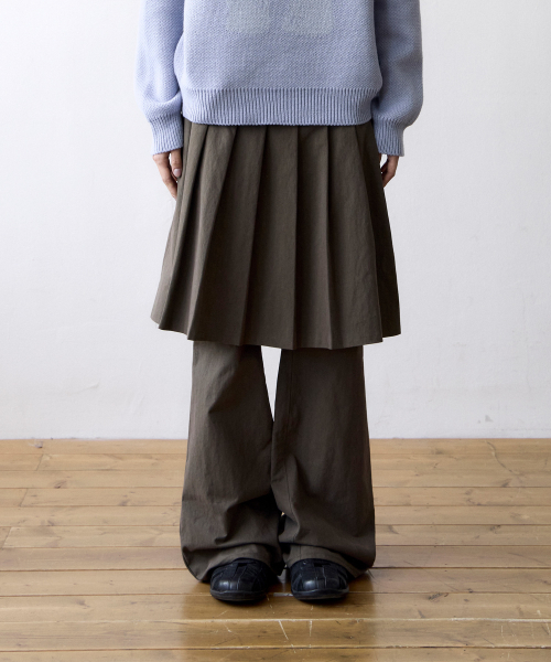 THECOLDESTMOMENT(ザコールデストモーメント)の「TCM skirt layered pants (brown)(その他パンツ・レディース・その他・SMALL/MEDIUM)」の1枚目の写真