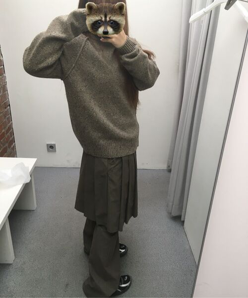 THECOLDESTMOMENT(ザコールデストモーメント)の「TCM skirt layered pants (brown)(その他パンツ・レディース・その他・SMALL/MEDIUM)」の2枚目の写真