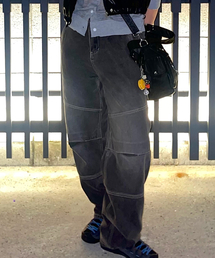 Verdnt（バーダント）の「Cut Layer Washed Wide Denim Pants [Dust Black]（デニムパンツ・メンズ）」