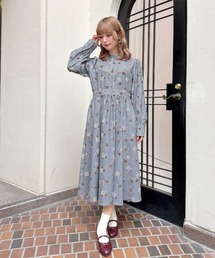 F i.n.t | レース使いレトロ花柄ワンピース(ワンピース)