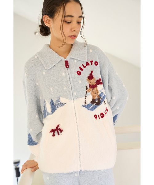 gelato pique【HOLIDAY】スキーベアジャガードカーディガン セール】【HOLIDAY】スキーベアジャガードカーディガン（ルームウェア
