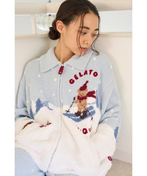 セール】【HOLIDAY】スキーベアジャガードカーディガン（ルームウェア