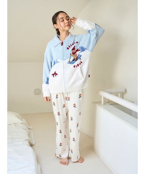 セール】【HOLIDAY】スキーベアジャガードカーディガン（ルームウェア