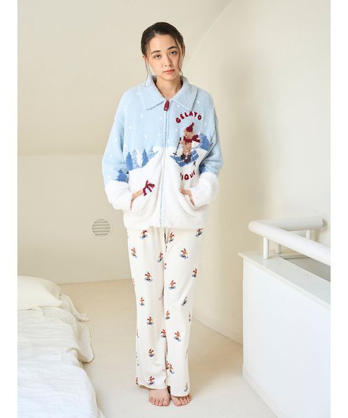 gelato pique【HOLIDAY】スキーベアジャガードカーディガン gelato pique｜【HOLIDAY】スキーベアジャガードカーディガン