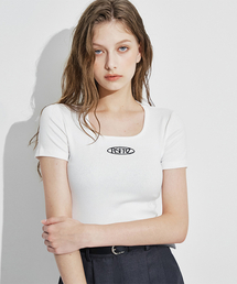 ROSEFRANTZ（ロゼフランツ）の「SQUARE NECK SIMPLE LOGO T-SHIRT [IVORY]（Tシャツ/カットソー・レディース）」