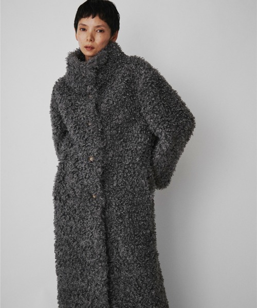 VION(ヴィオン)の「ブークレロングコート / Boucle Long Coat(その他アウター・レディース・グレー/ベージュ・FREE)」の2枚目の写真