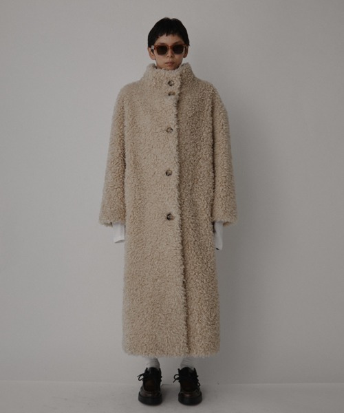 VION(ヴィオン)の「ブークレロングコート / Boucle Long Coat(その他アウター・レディース・グレー/ベージュ・FREE)」の8枚目の写真