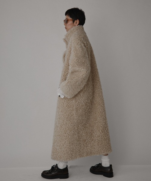 VION(ヴィオン)の「ブークレロングコート / Boucle Long Coat(その他アウター・レディース・グレー/ベージュ・FREE)」の7枚目の写真