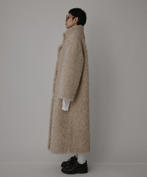 VION(ヴィオン)の「ブークレロングコート / Boucle Long Coat(その他アウター・レディース・グレー/ベージュ・FREE)」の10枚目の写真